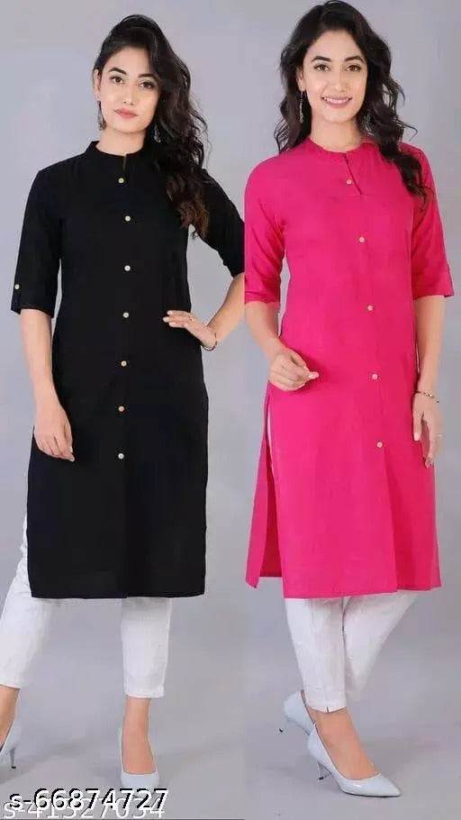 Cotton Slub Kurti For Women Combo Pack - MYLUXURY LANE ENTERPRISE