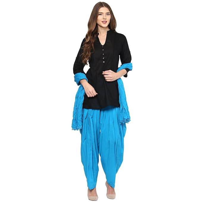 Fashionable Women Short Kurta Patiala Salwar With Dupatta - MYLUXURY LANE ENTERPRISE