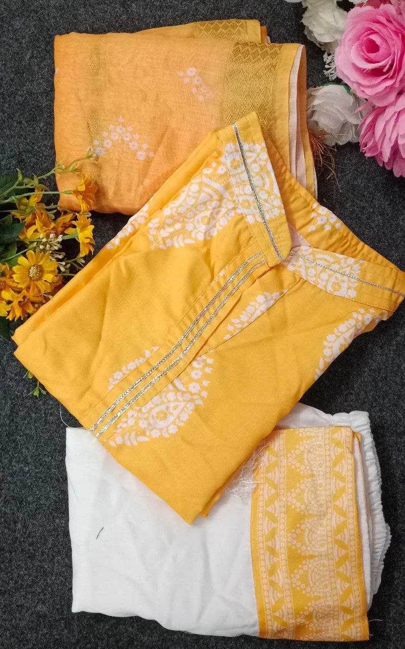 Chanderi Silk Ladies Printed Zari Suit - MYLUXURY LANE ENTERPRISE