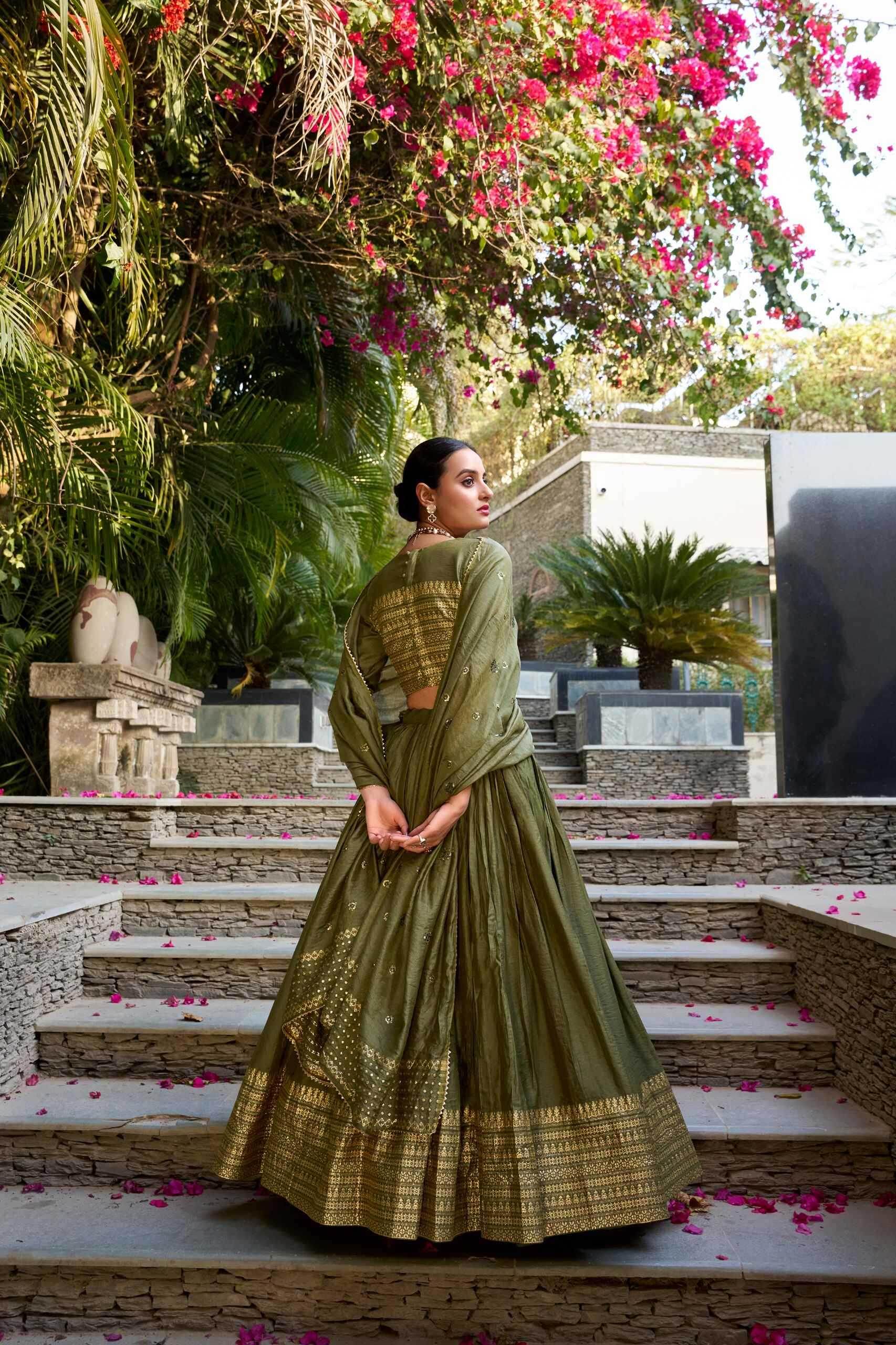 Elegant Chanderi Silk Work Lehenga for Special Occasions - MYLUXURY LANE ENTERPRISE