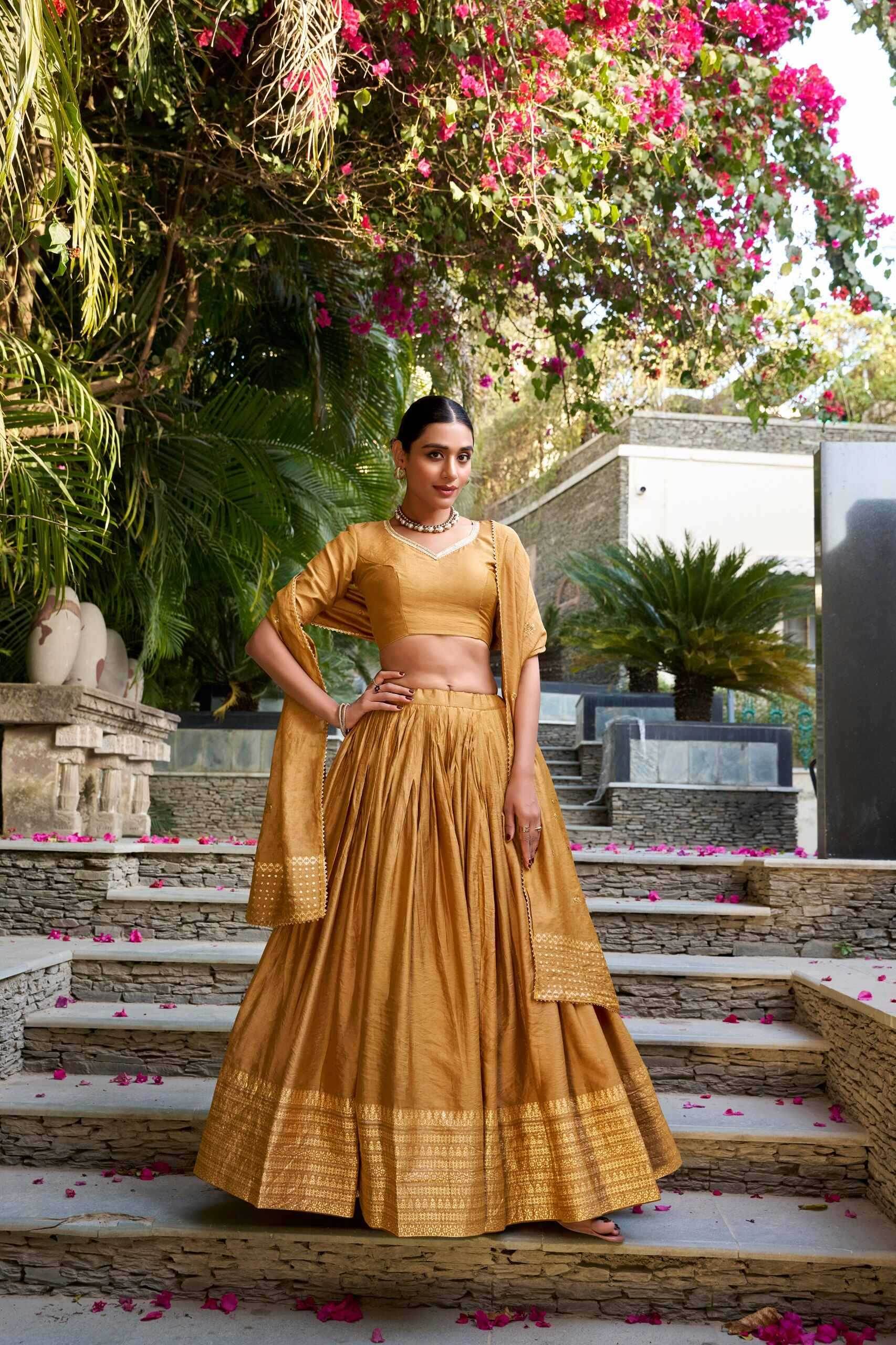 Elegant Chanderi Silk Work Lehenga for Special Occasions - MYLUXURY LANE ENTERPRISE