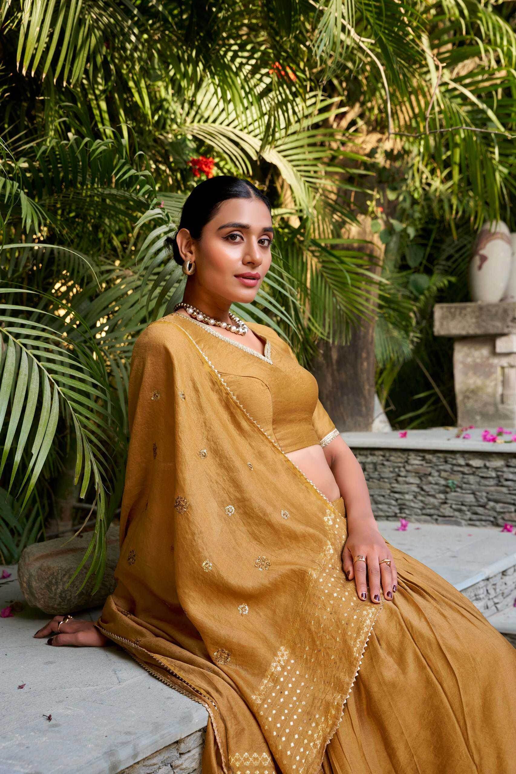 Elegant Chanderi Silk Work Lehenga for Special Occasions - MYLUXURY LANE ENTERPRISE