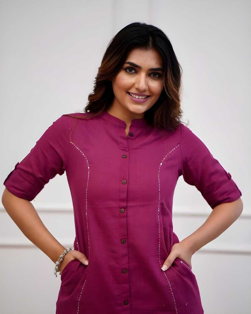 Cotton \ Western Wears Festive Collection Cotton Kurti With Bottom