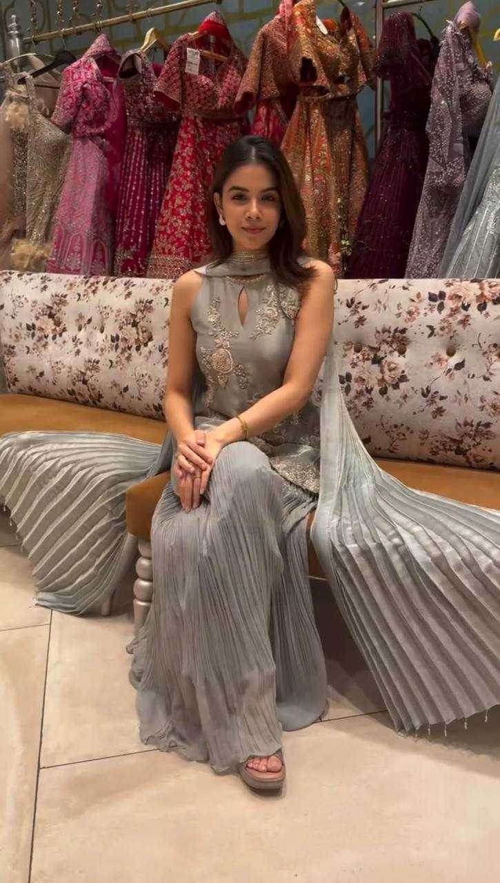 Crepe Embroidery Palazzo Party wear suit - MYLUXURY LANE ENTERPRISE