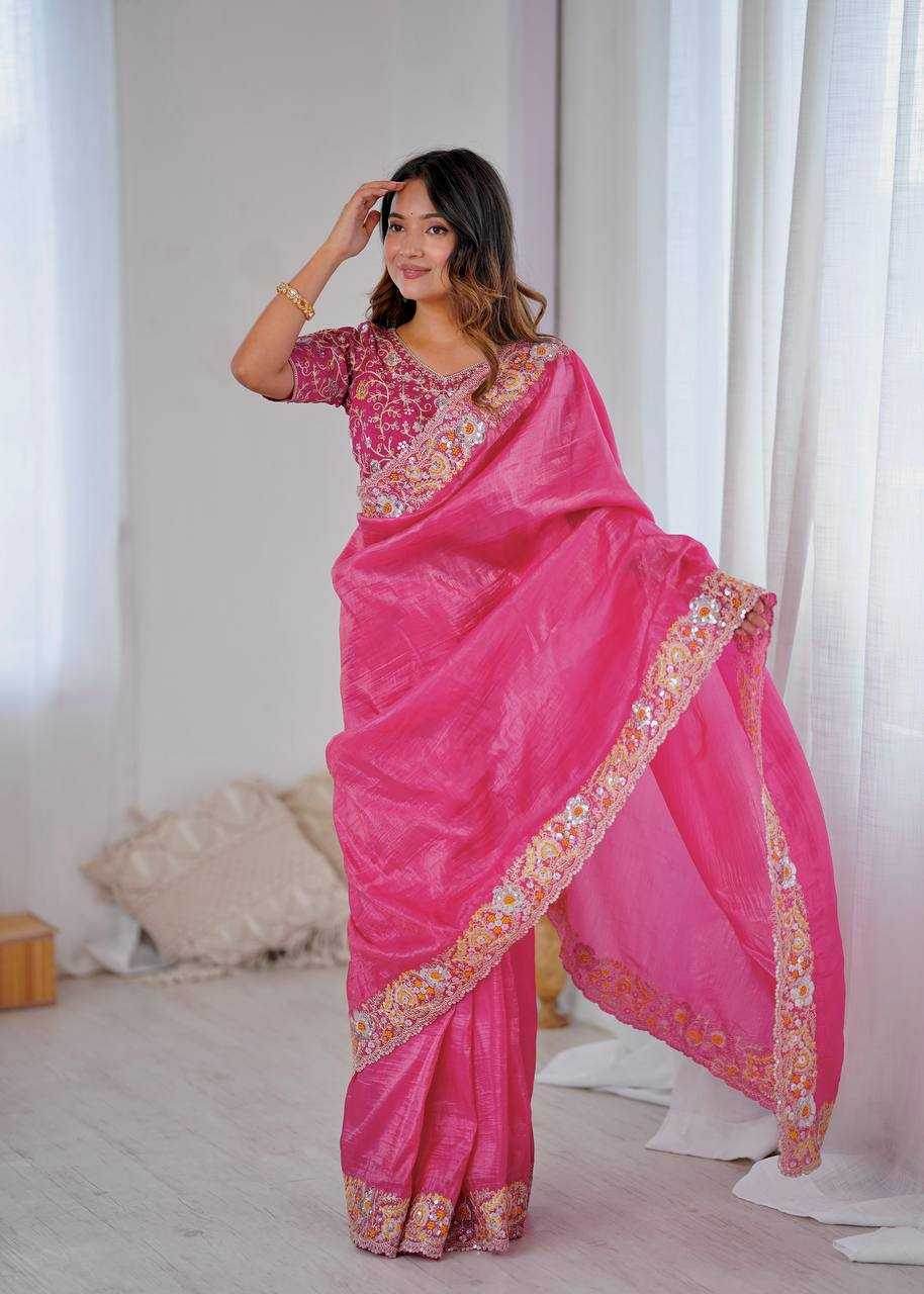 Crepe Silk Cutwork Saree - MYLUXURY LANE ENTERPRISE