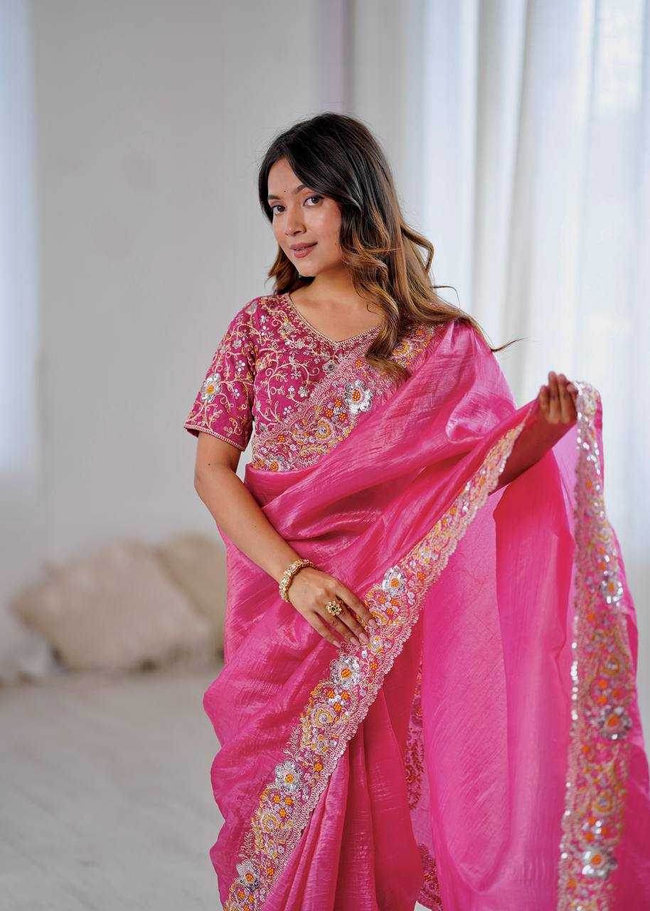 Crepe Silk Cutwork Saree - MYLUXURY LANE ENTERPRISE