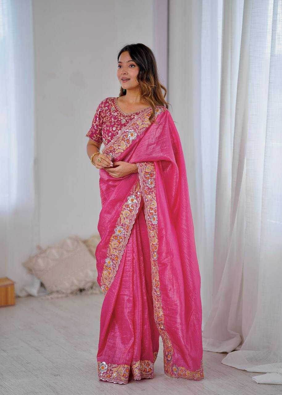Crepe Silk Cutwork Saree - MYLUXURY LANE ENTERPRISE