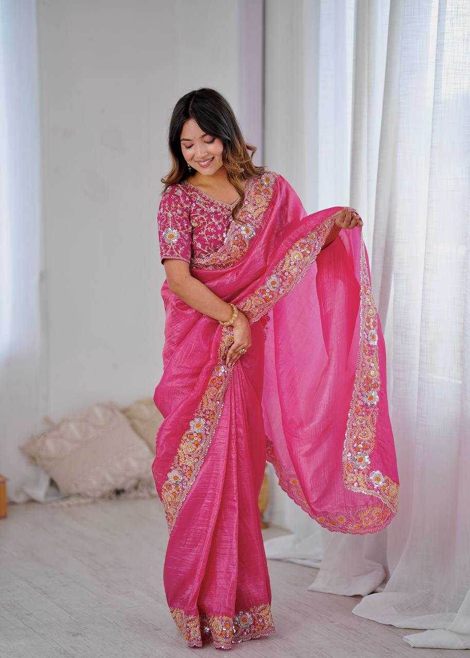 Crepe Silk Cutwork Saree - MYLUXURY LANE ENTERPRISE