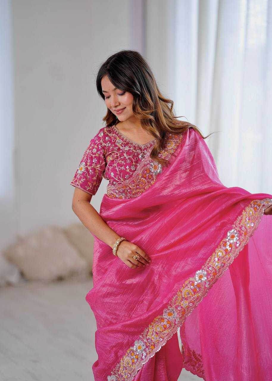 Crepe Silk Cutwork Saree - MYLUXURY LANE ENTERPRISE