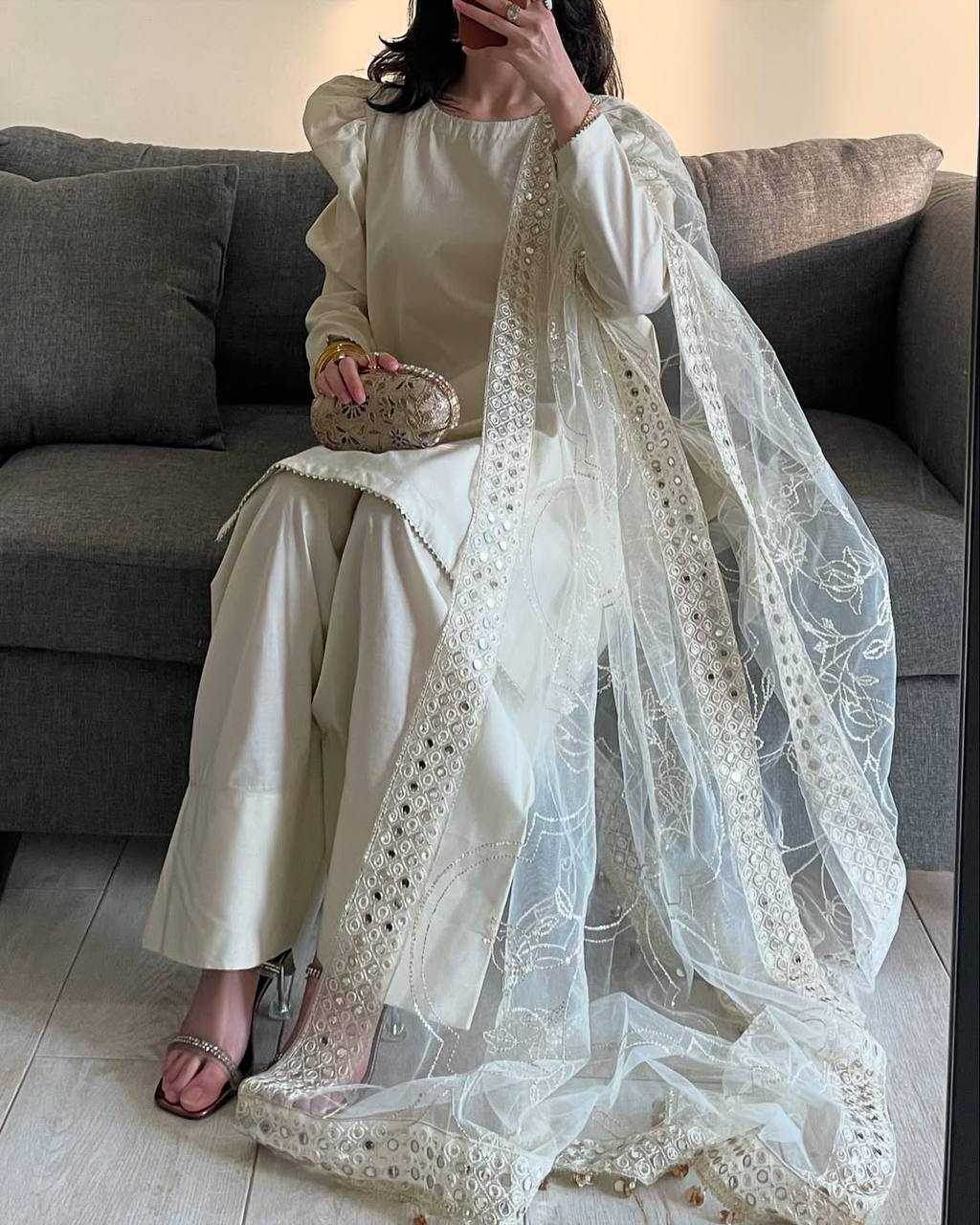 Crepe Silk Ladies Party wear Designer Suit - MYLUXURY LANE ENTERPRISE