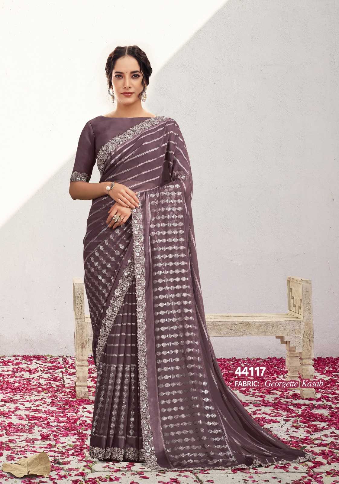 Crepe Silk  Embroidered Sarees