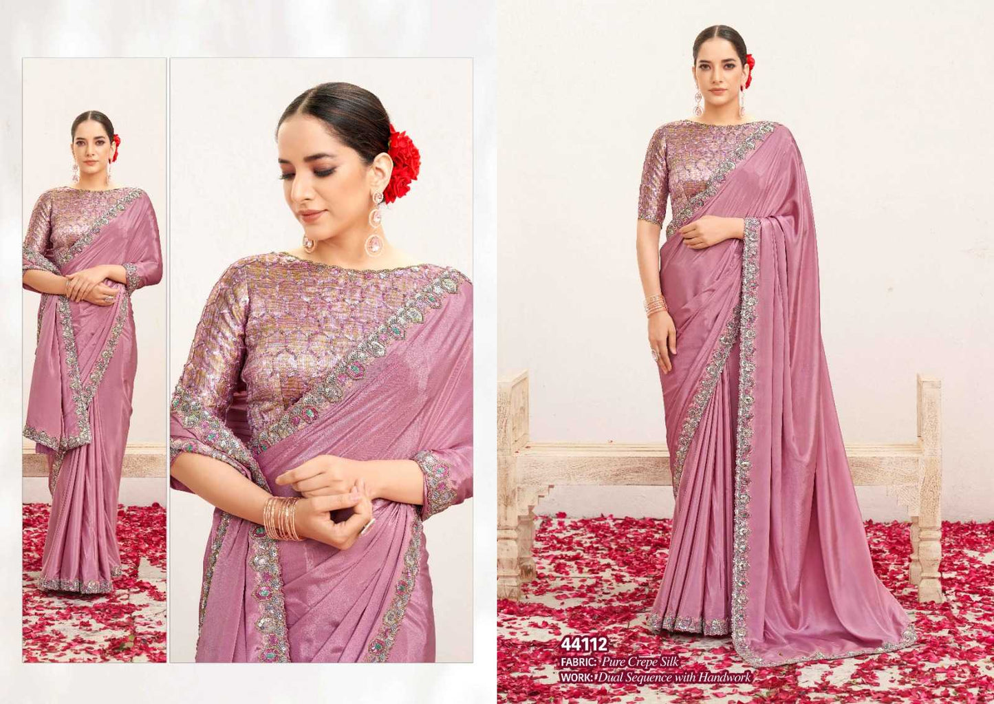 Crepe Silk  Embroidered Sarees