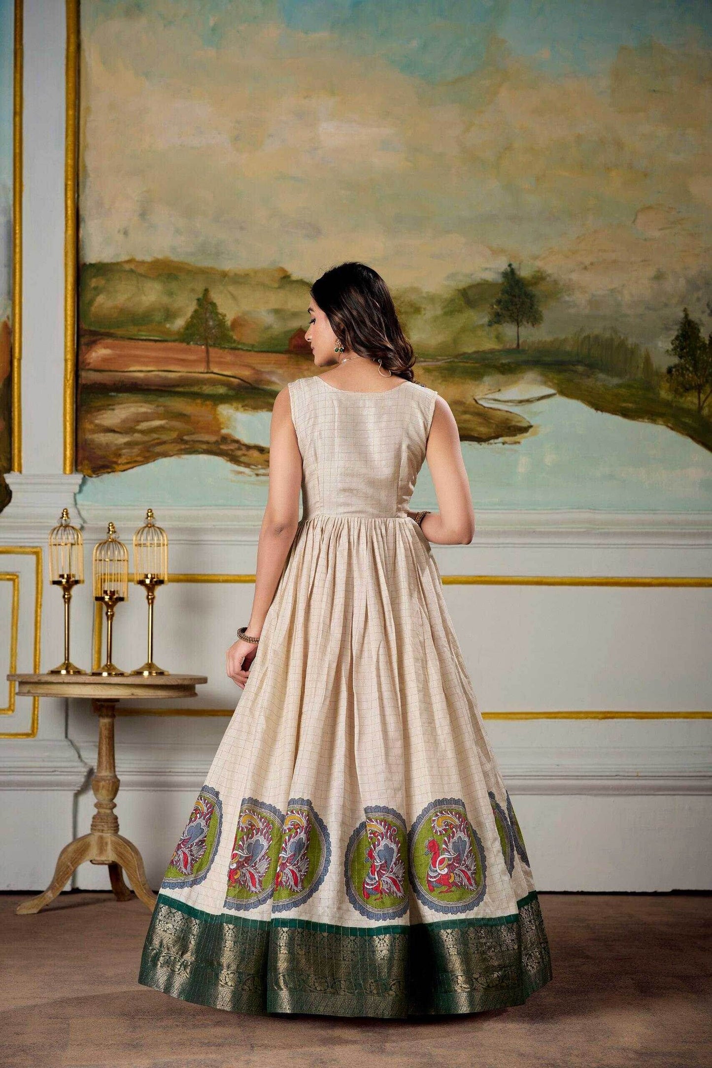 Dola Silk Anarkali Floor-Length Gown With Koti Set - MYLUXURY LANE ENTERPRISE