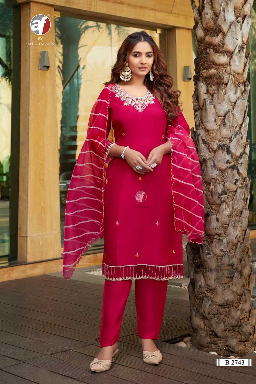 Dola Silk  Embroidery Handwork Suit