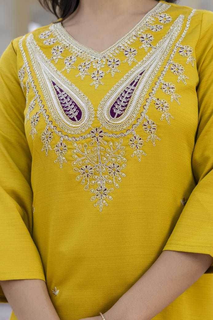 Designer Embroidered Kurti Haldi Outfits - MYLUXURY LANE ENTERPRISE