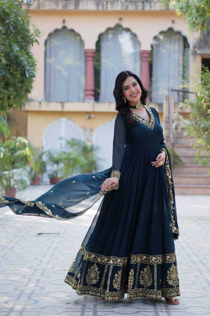 Faux Embroidery Gown - MYLUXURY LANE ENTERPRISE