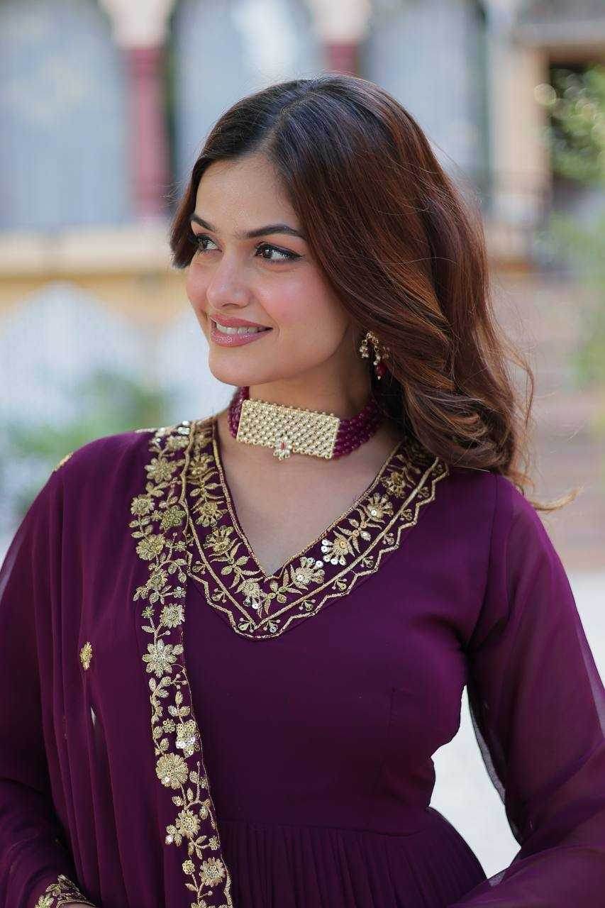 Faux Embroidery Gown - MYLUXURY LANE ENTERPRISE