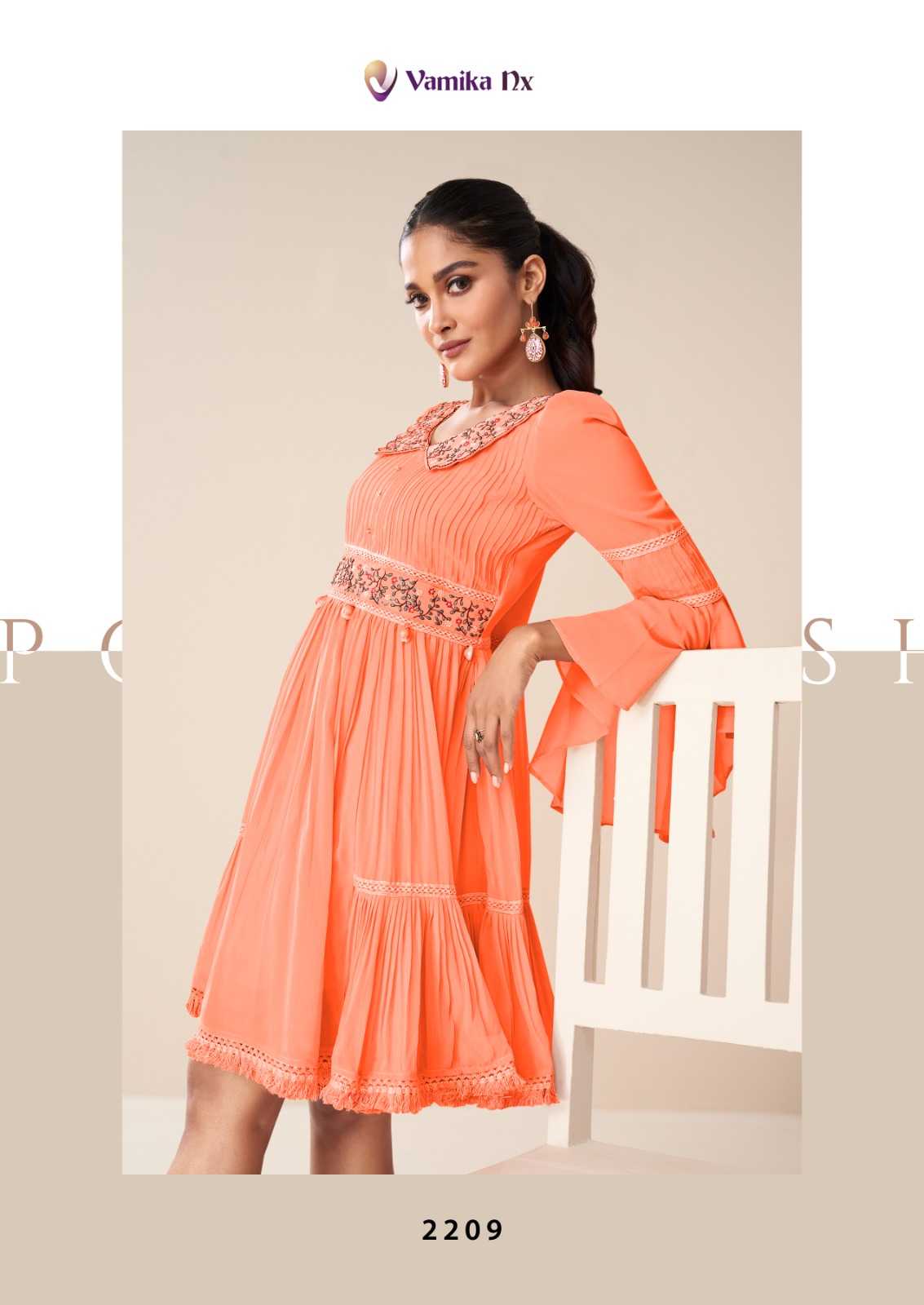 Faux Georgette  Designer Kurtis