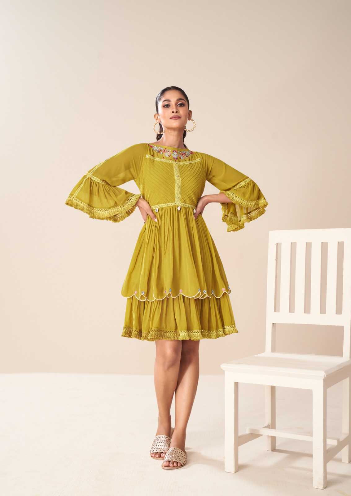 Faux Georgette  Designer Kurtis