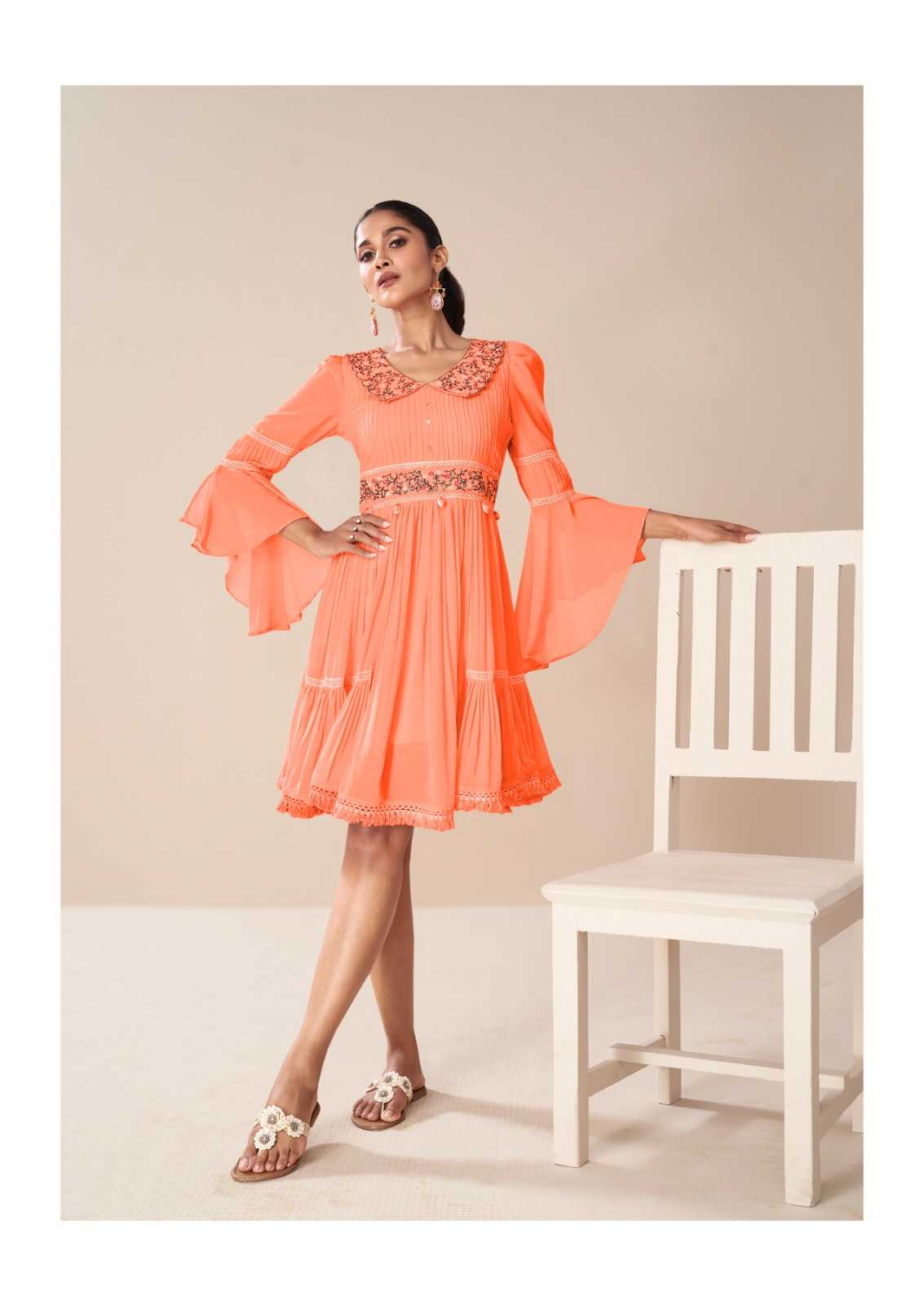 Faux Georgette  Designer Kurtis