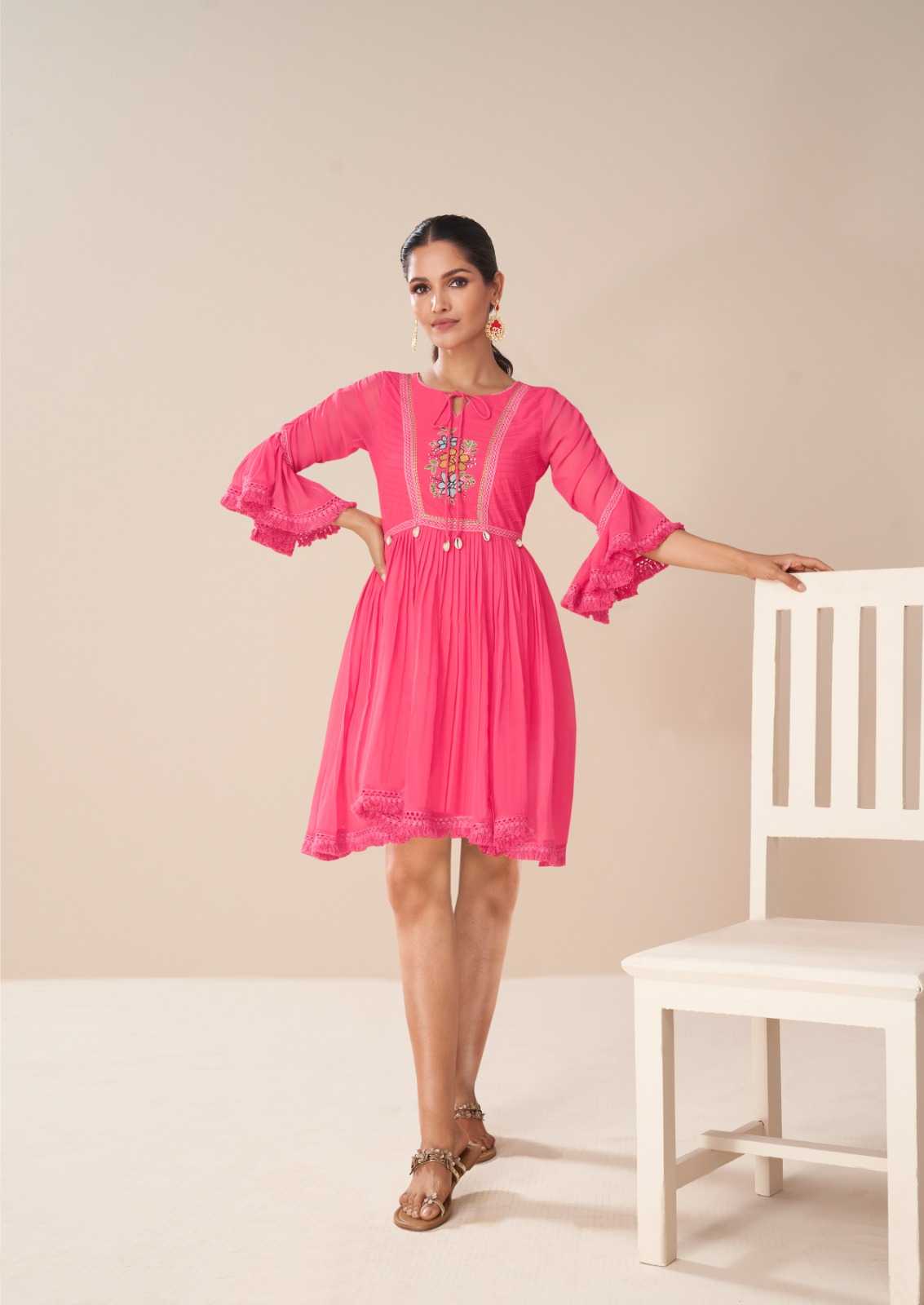 Faux Georgette  Designer Kurtis