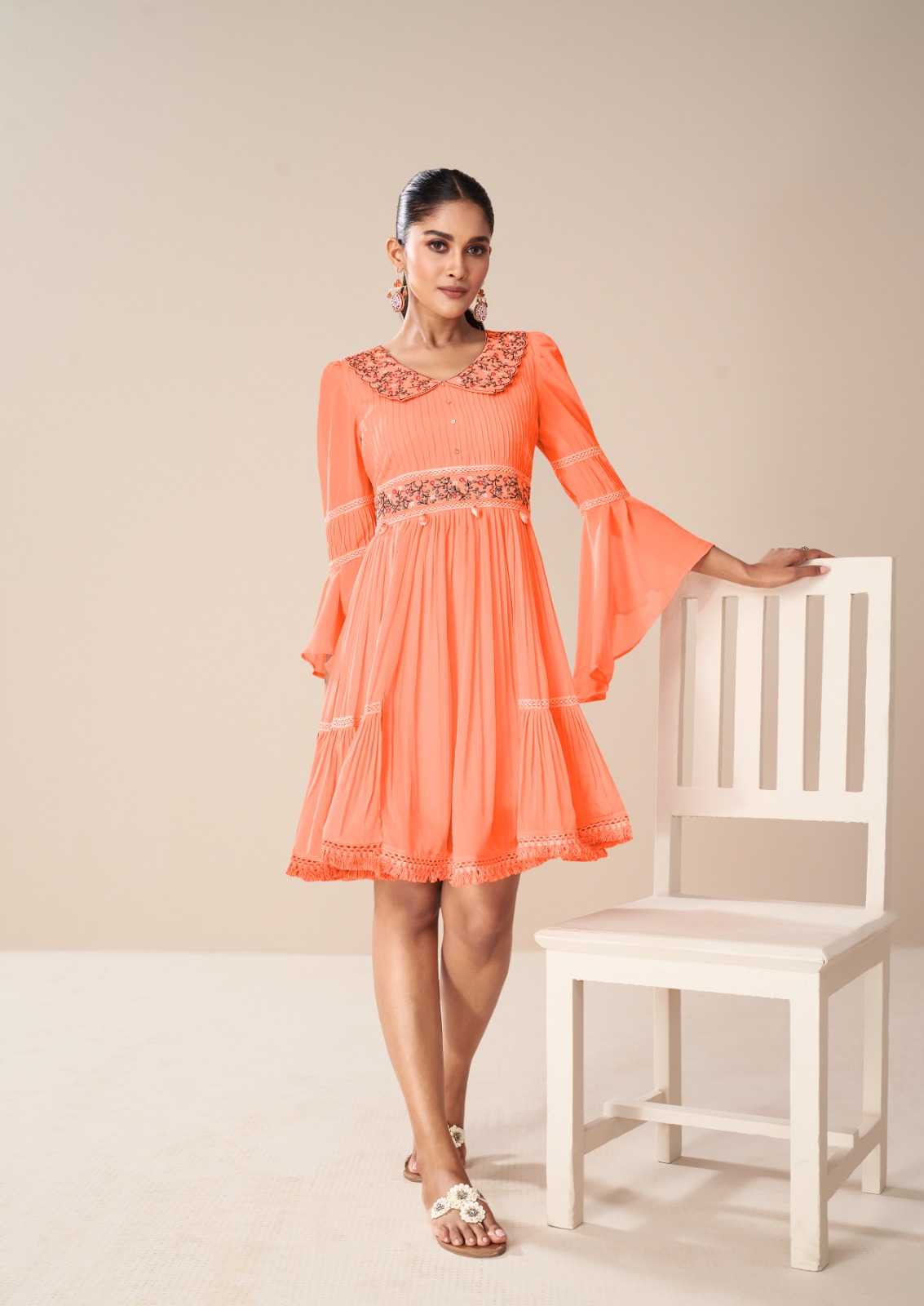 Faux Georgette  Designer Kurtis