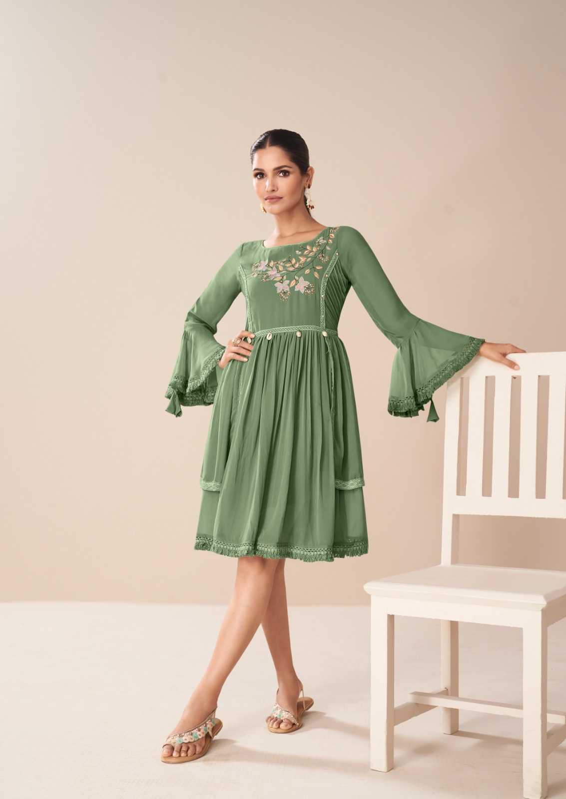 Faux Georgette  Designer Kurtis
