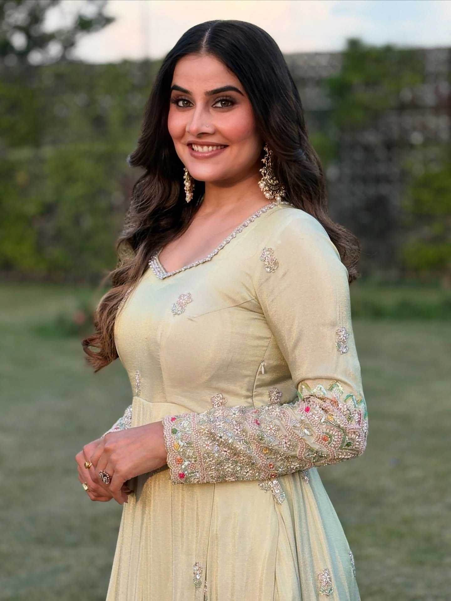 Faux Georgette Embroidery Sequin Gown - MYLUXURY LANE ENTERPRISE