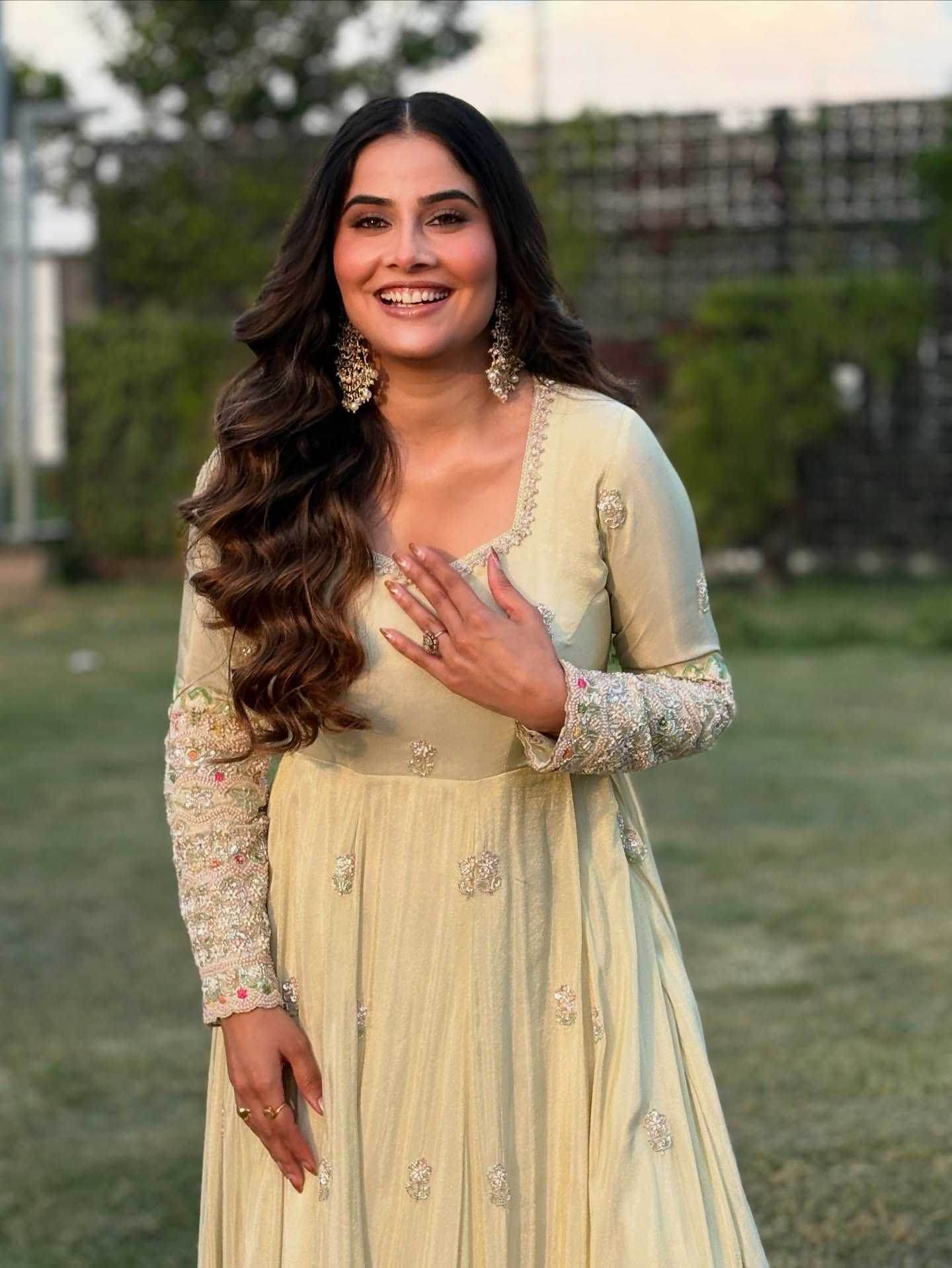 Faux Georgette Embroidery Sequin Gown - MYLUXURY LANE ENTERPRISE