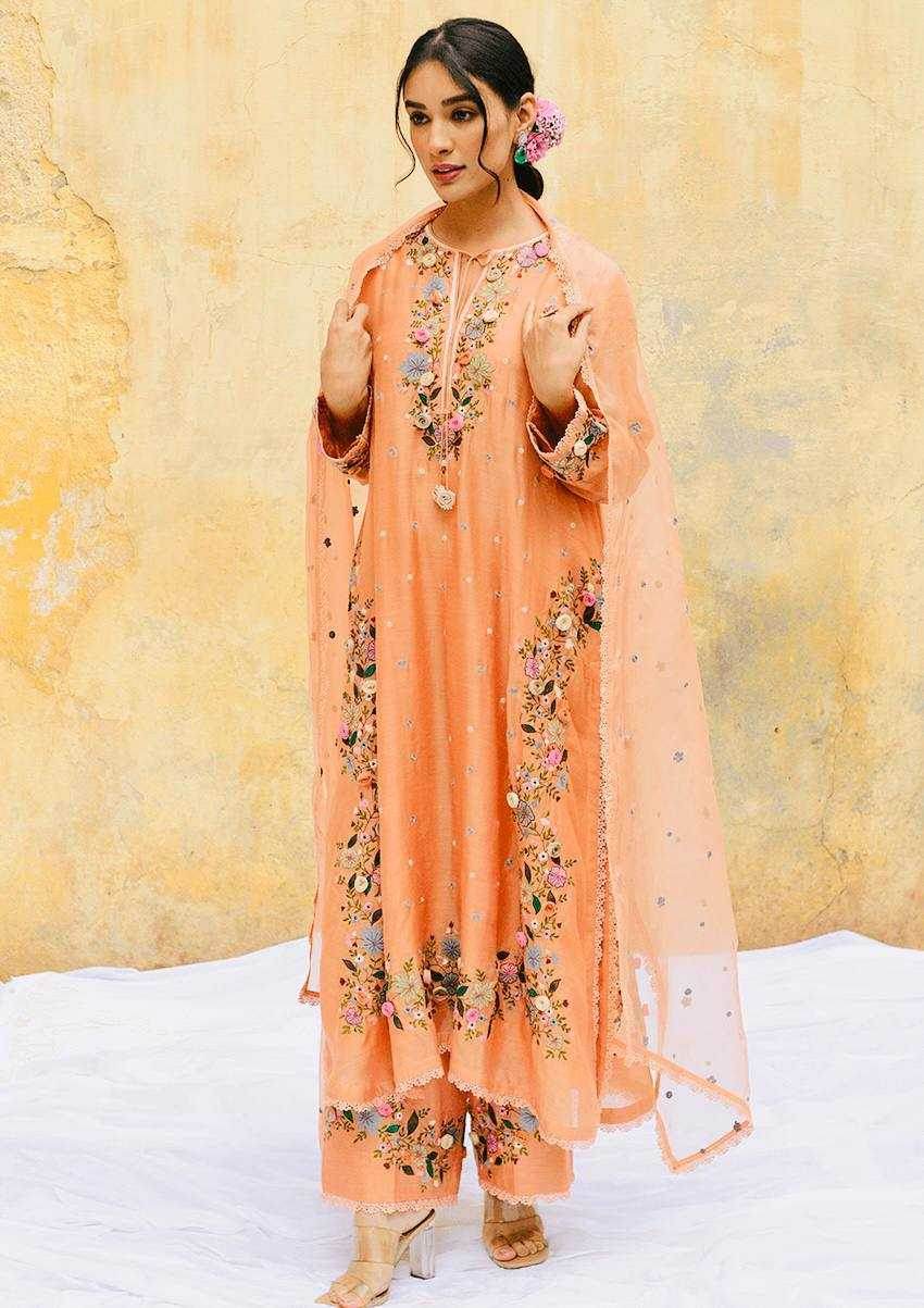 Faux Georgette Embroidery Palazzo Suit - MYLUXURY LANE ENTERPRISE