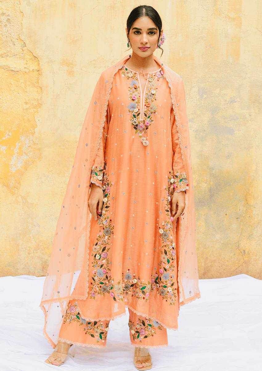 Faux Georgette Embroidery Palazzo Suit - MYLUXURY LANE ENTERPRISE