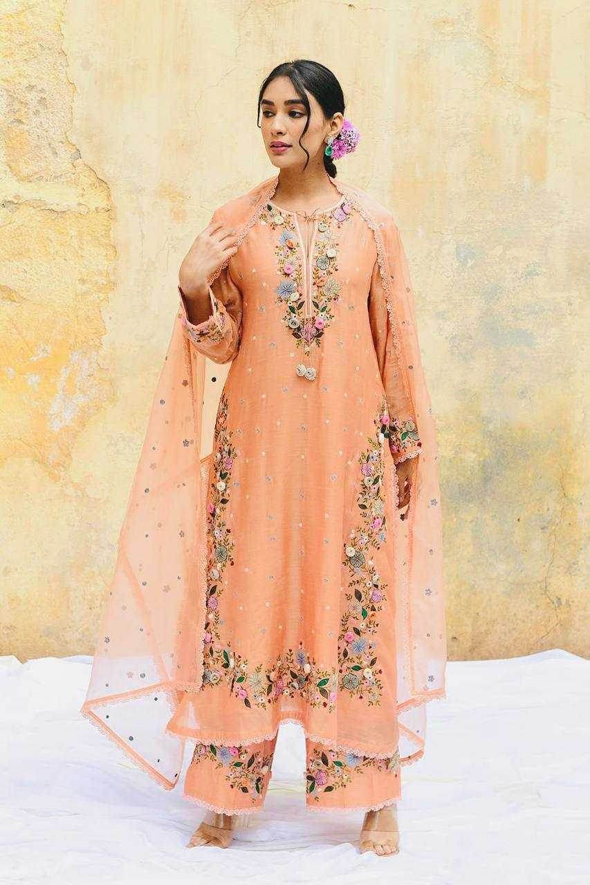 Faux Georgette Embroidery Palazzo Suit - MYLUXURY LANE ENTERPRISE