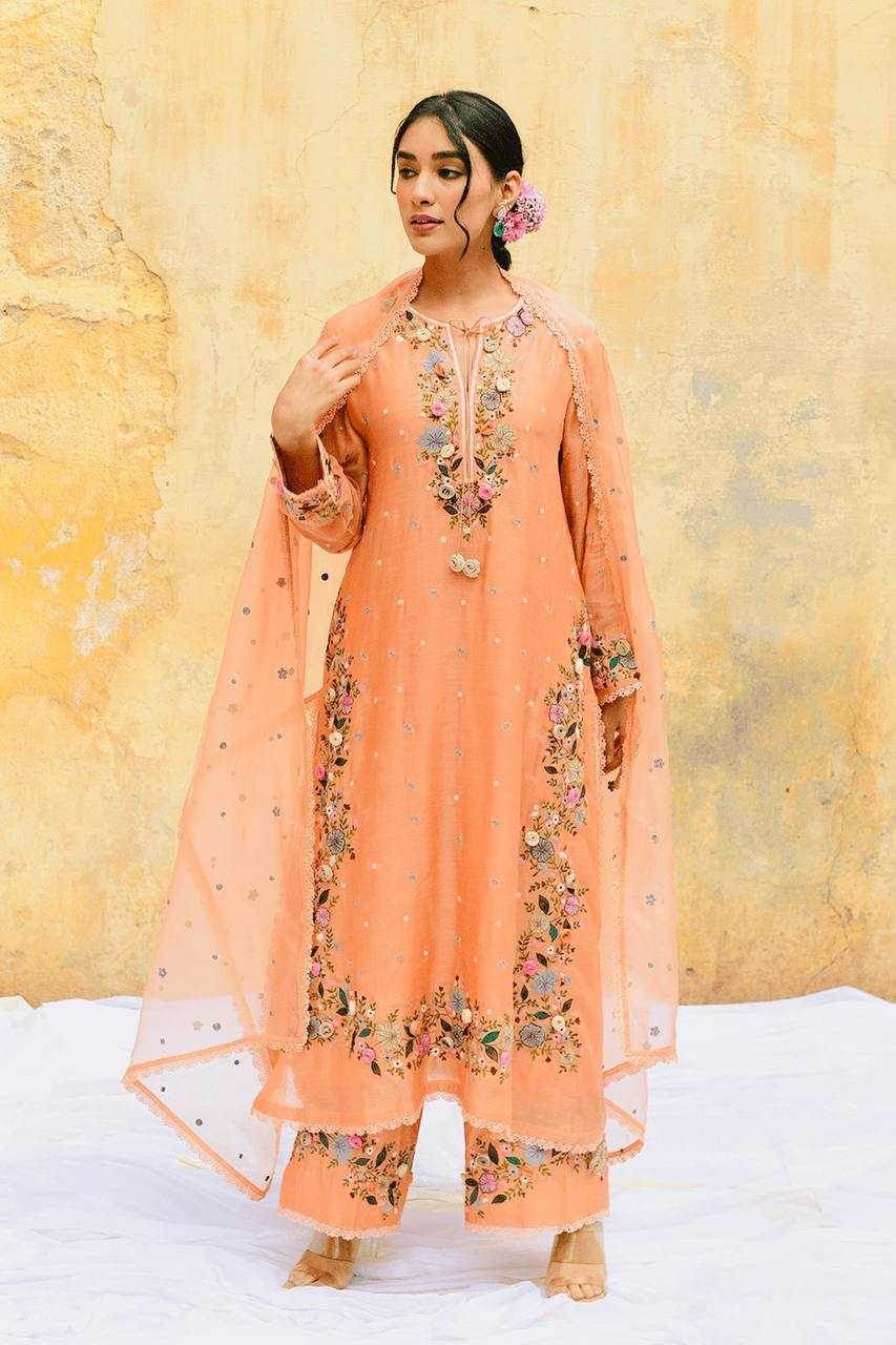 Faux Georgette Embroidery Palazzo Suit - MYLUXURY LANE ENTERPRISE