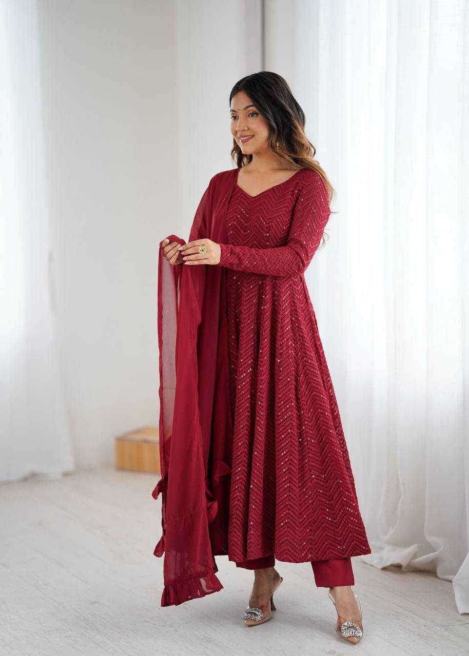 Faux Georgette Anarkali Gown - MYLUXURY LANE ENTERPRISE