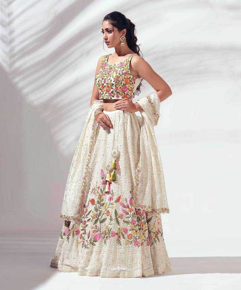 Faux Georgette Designer Embroidered Lehenga - MYLUXURY LANE ENTERPRISE