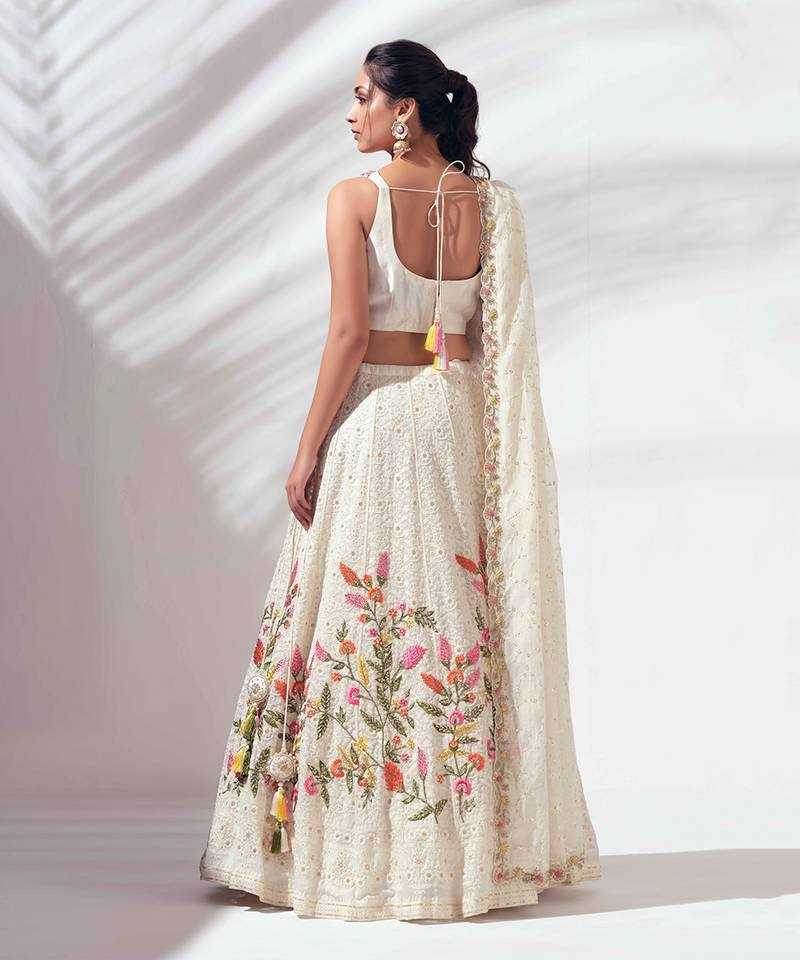 Faux Georgette Designer Embroidered Lehenga - MYLUXURY LANE ENTERPRISE
