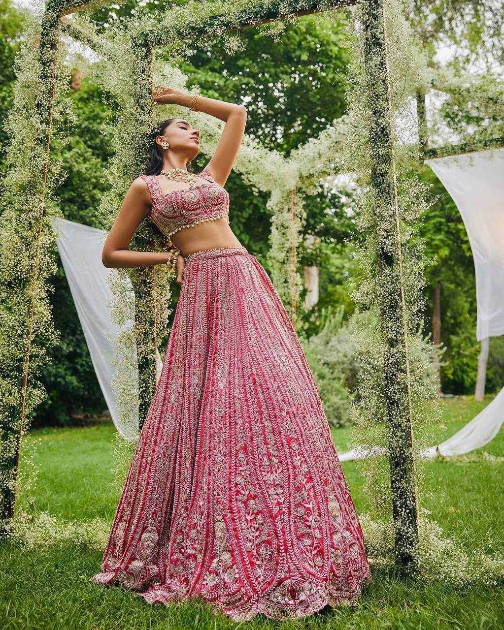 Faux Georgette Designer Embroidered Lehenga - MYLUXURY LANE ENTERPRISE