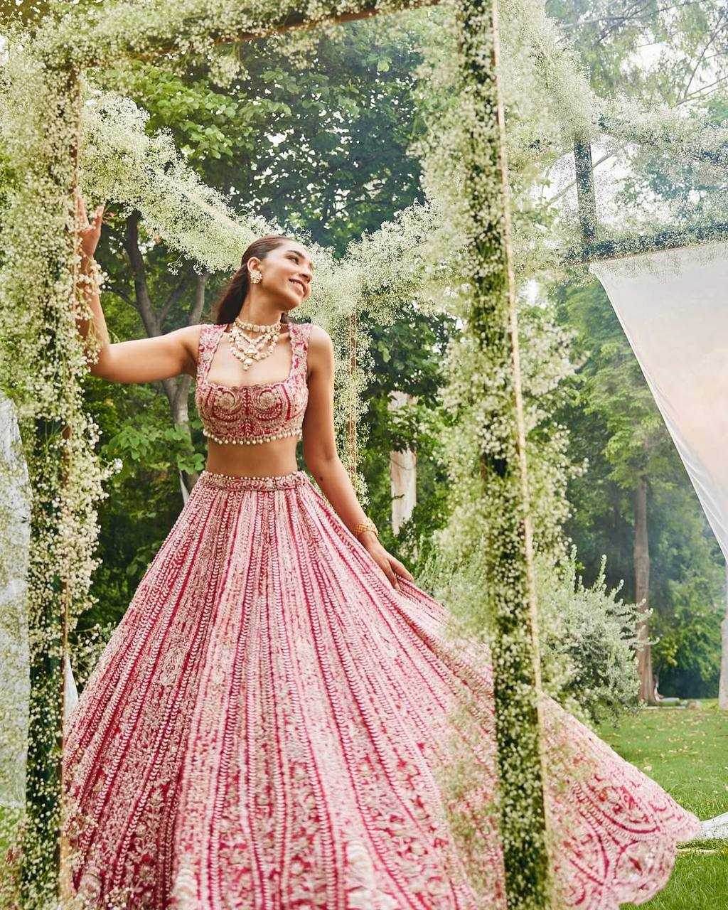 Faux Georgette Designer Embroidered Lehenga - MYLUXURY LANE ENTERPRISE