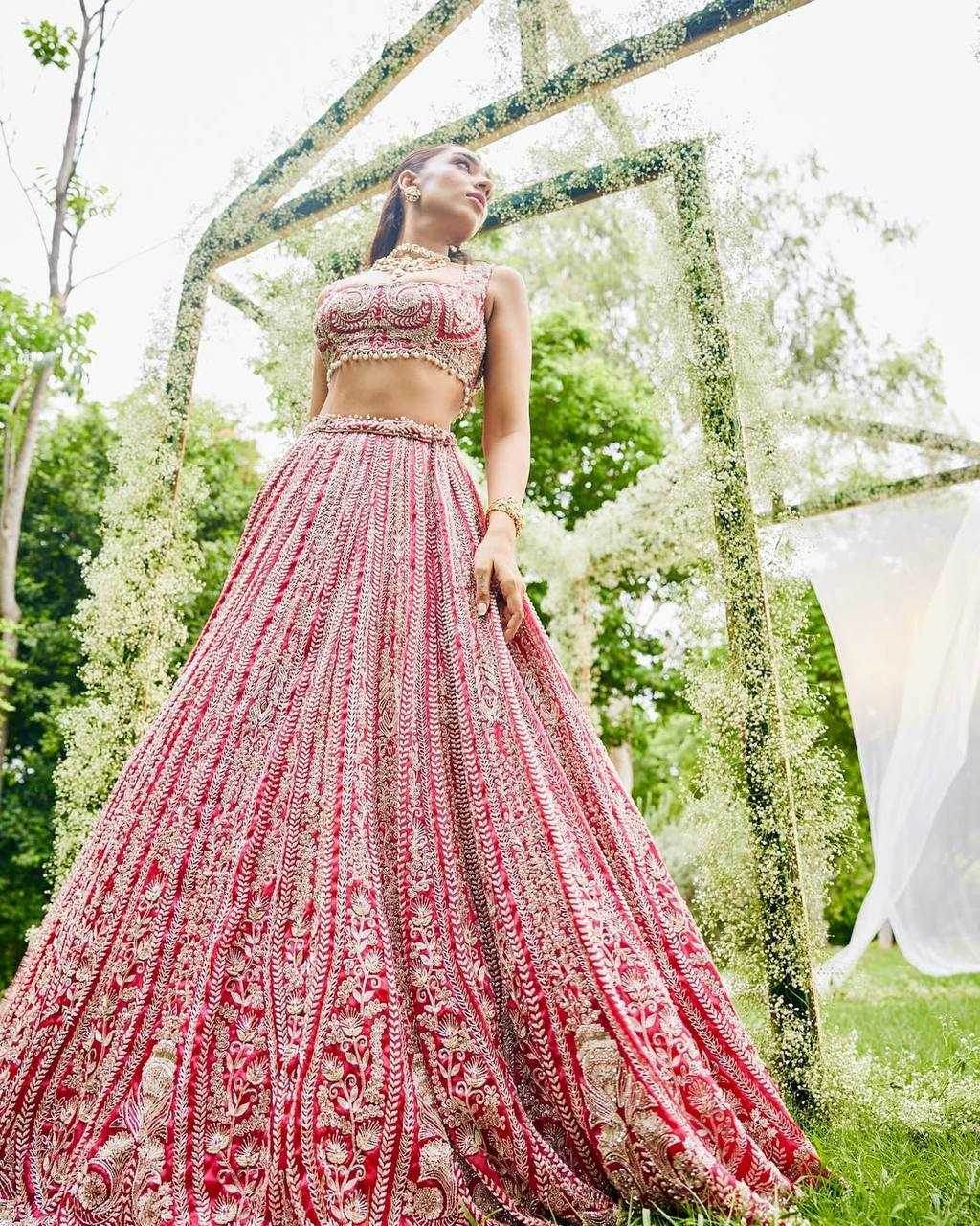 Faux Georgette Designer Embroidered Lehenga - MYLUXURY LANE ENTERPRISE