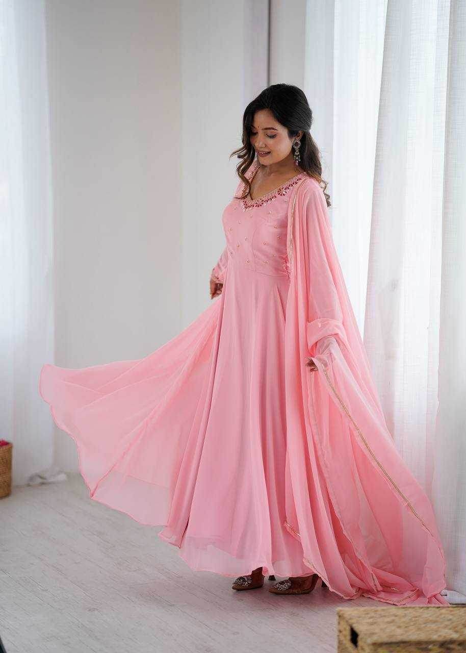 Faux Georgette Party Wear Gowns - MYLUXURY LANE ENTERPRISE