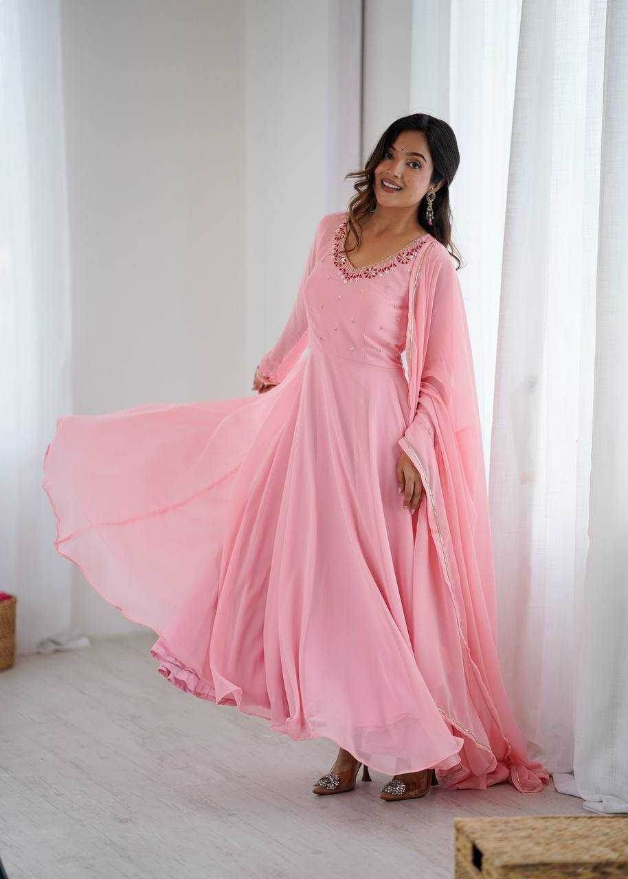 Faux Georgette Party Wear Gowns - MYLUXURY LANE ENTERPRISE