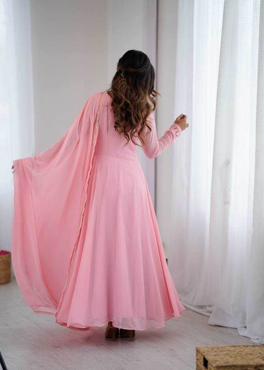 Faux Georgette Party Wear Gowns - MYLUXURY LANE ENTERPRISE