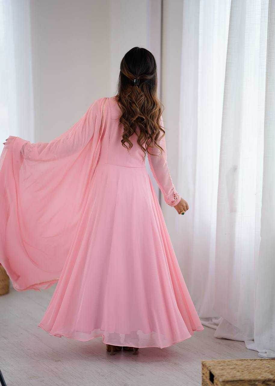 Faux Georgette Party Wear Gowns - MYLUXURY LANE ENTERPRISE