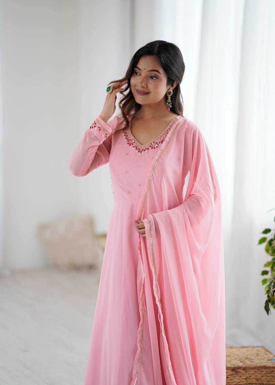 Faux Georgette Party Wear Gowns - MYLUXURY LANE ENTERPRISE