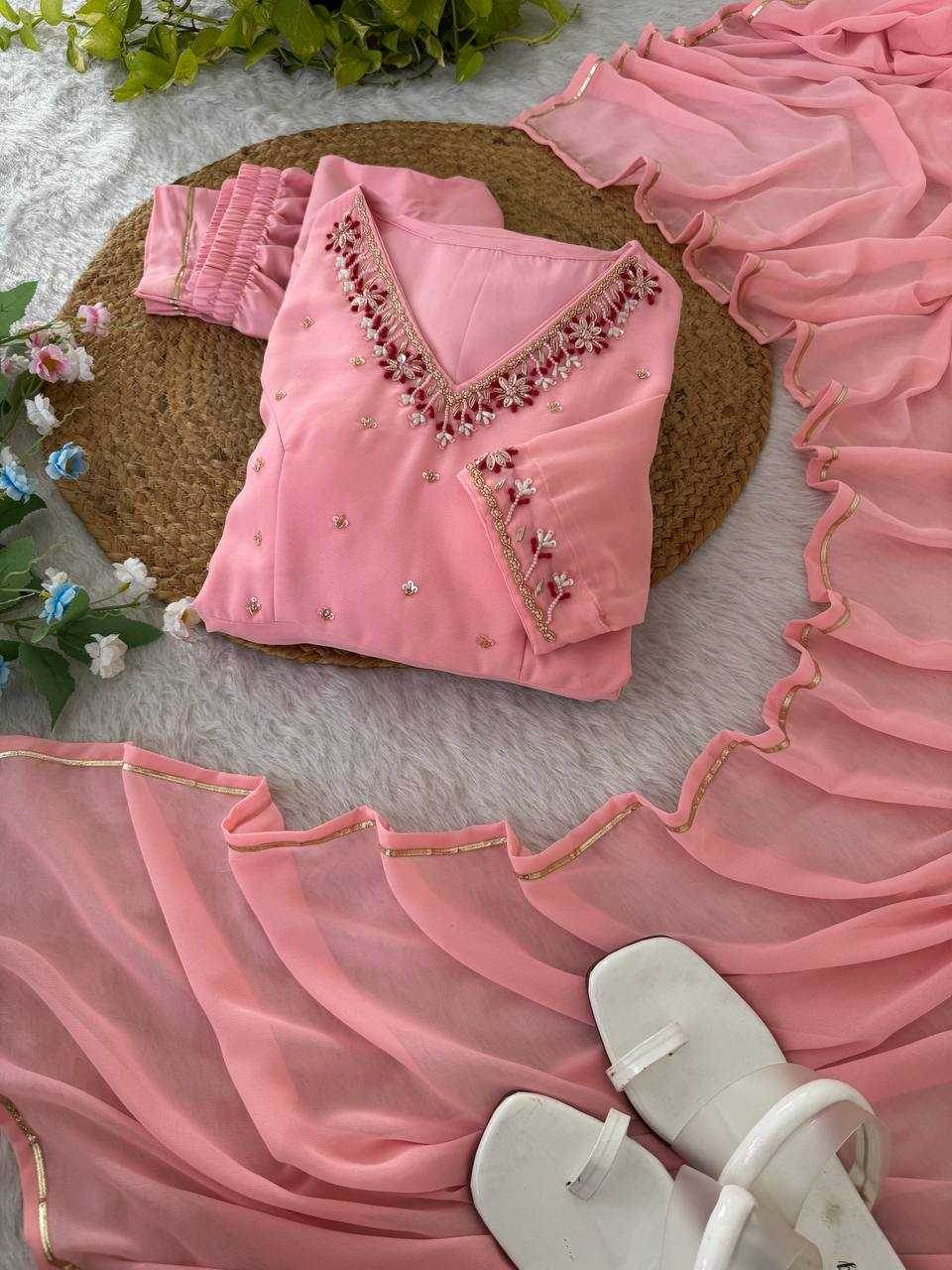 Faux Georgette Party Wear Gowns - MYLUXURY LANE ENTERPRISE