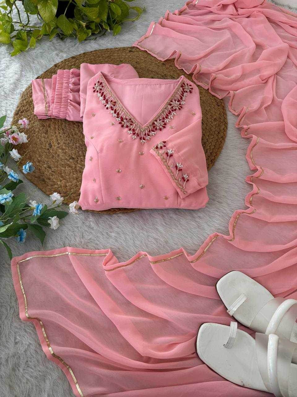 Faux Georgette Party Wear Gowns - MYLUXURY LANE ENTERPRISE