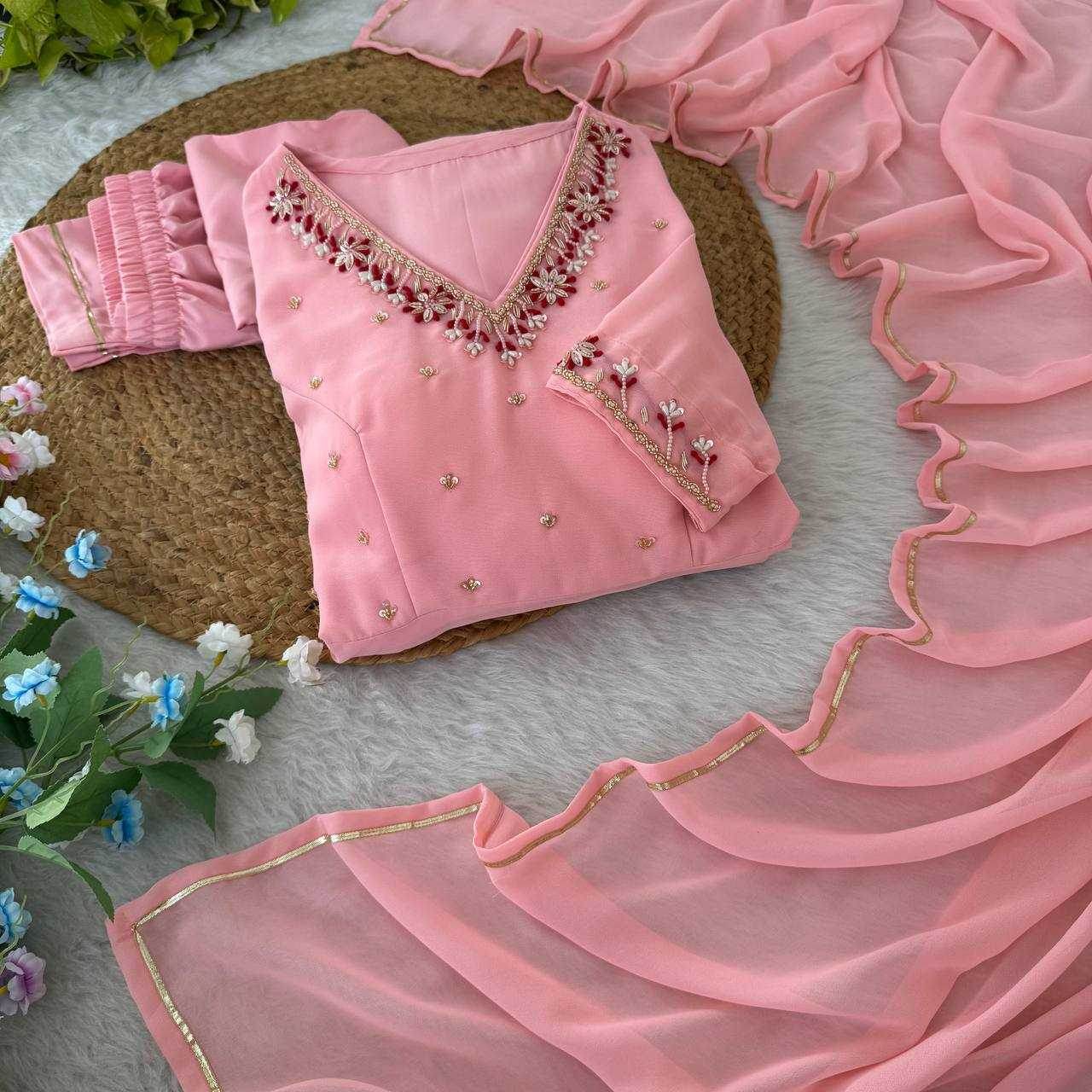 Faux Georgette Party Wear Gowns - MYLUXURY LANE ENTERPRISE