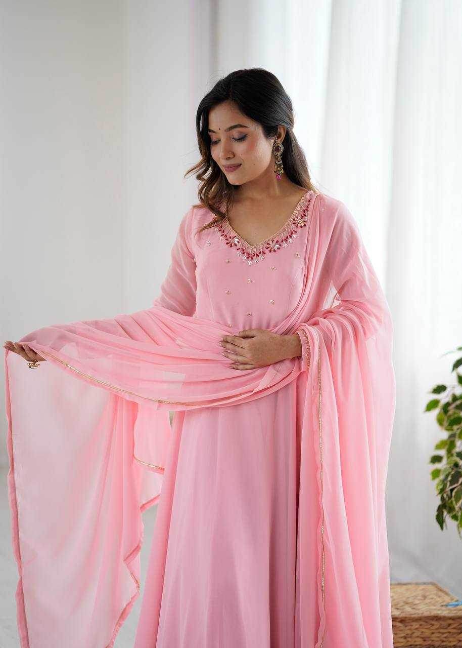 Faux Georgette Party Wear Gowns - MYLUXURY LANE ENTERPRISE