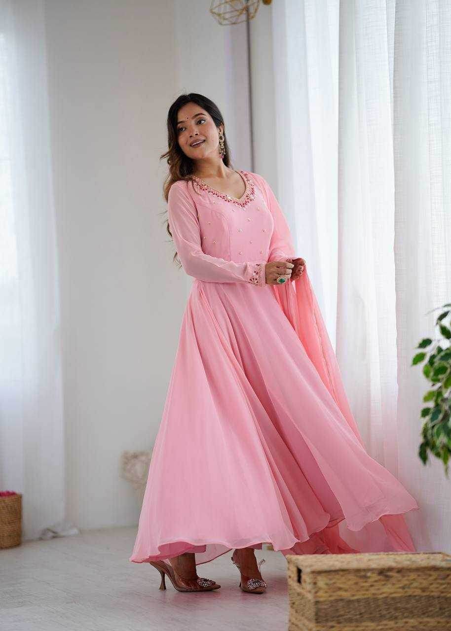 Faux Georgette Party Wear Gowns - MYLUXURY LANE ENTERPRISE