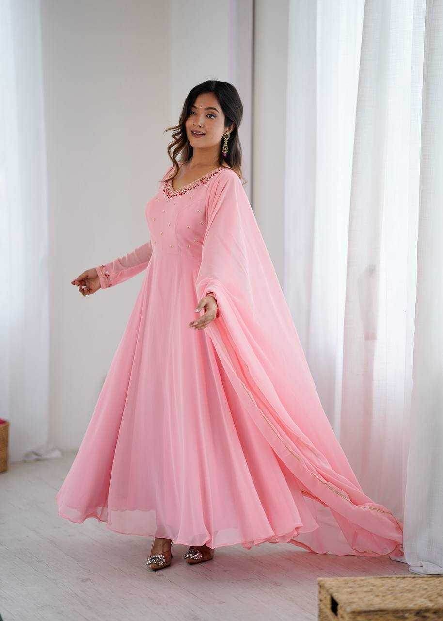Faux Georgette Party Wear Gowns - MYLUXURY LANE ENTERPRISE